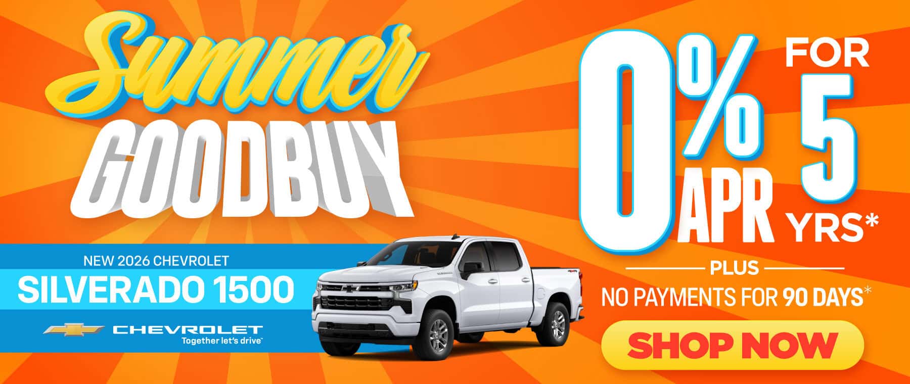 New 2026 Chevrolet Silverado 1500 "0% APR for 5 years* PLUS, NO PAYMENTS FOR 90 DAYS*"