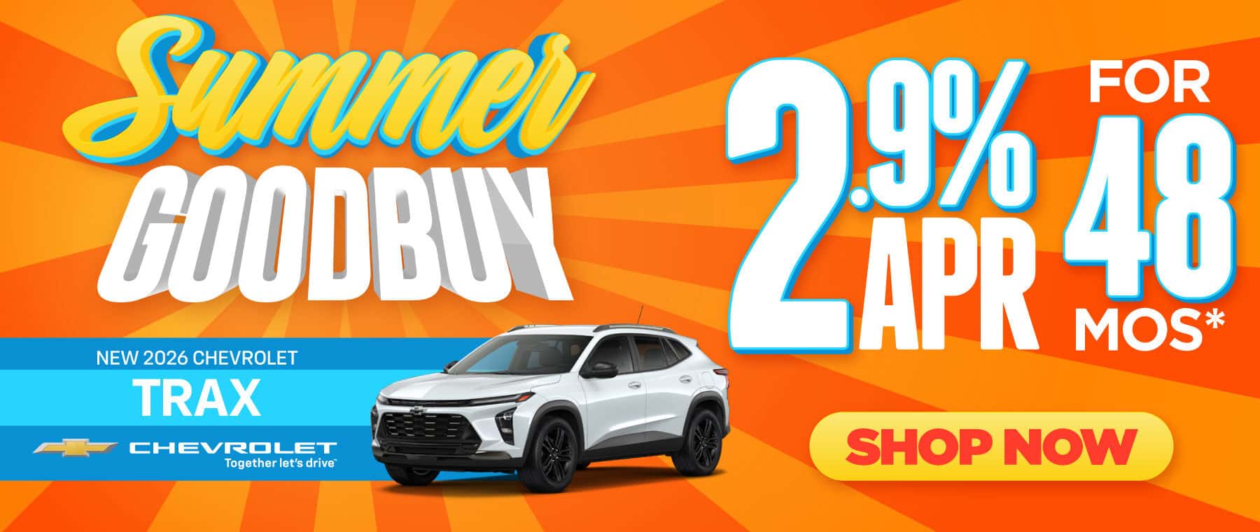 New 2026 Chevrolet Trax 2.9% APR for 48 Months*