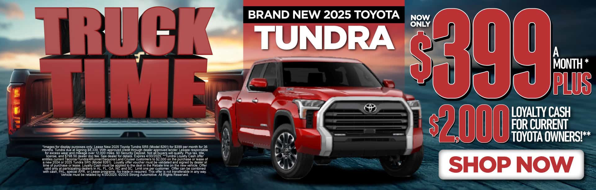 New 2025 Toyota Tundra "$399/mo.* PLUS $2,000 Loyalty Cash for Current Toyota Owners!**"
