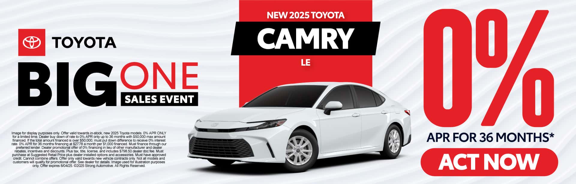 "New 2025 Toyota Camry LE " 0% APR*