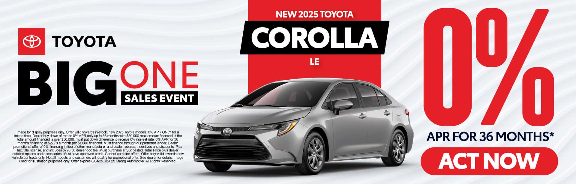 New 2025 Toyota Corolla LE 0% APR*