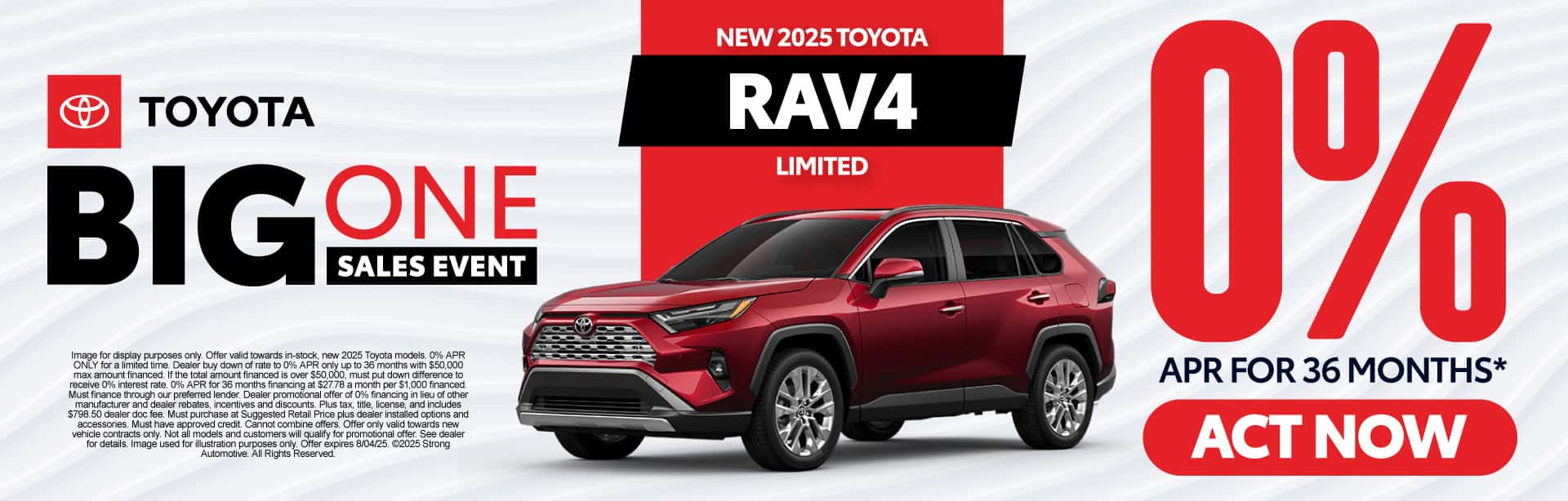 "New 2025 Toyota RAV4 Limited " 0% APR*