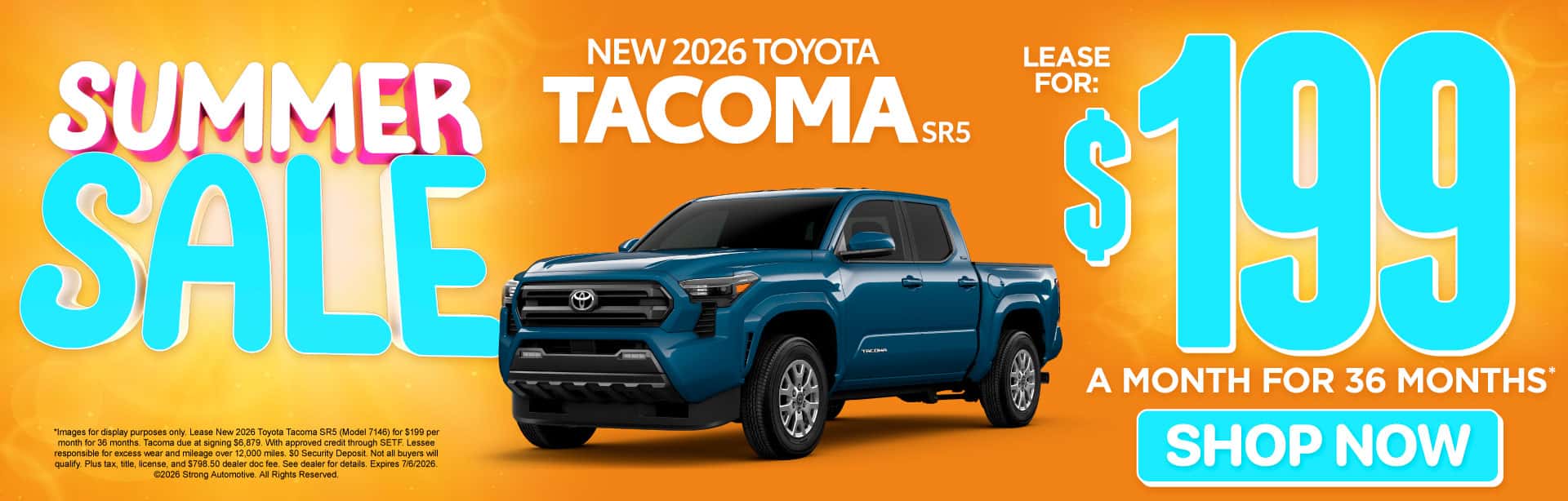 NEW 2026 TOYOTA TACOMA SR5 "$199/mo for 36 months* "