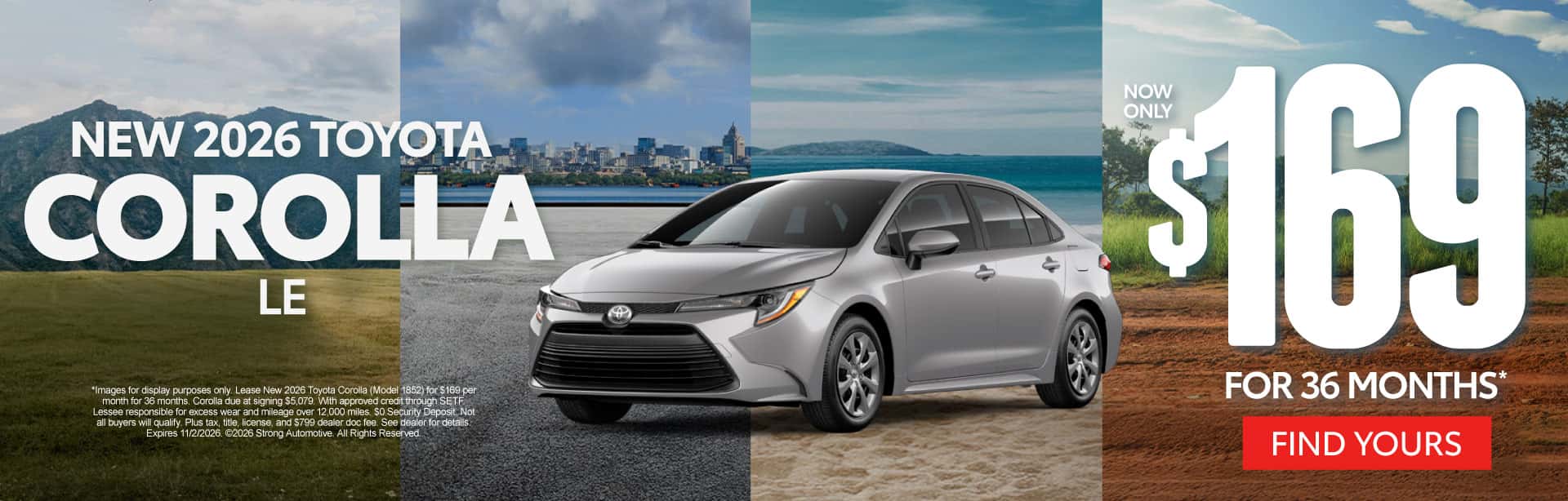 NEW 2026 TOYOTA COROLLA LE $169/mo for 36 months*