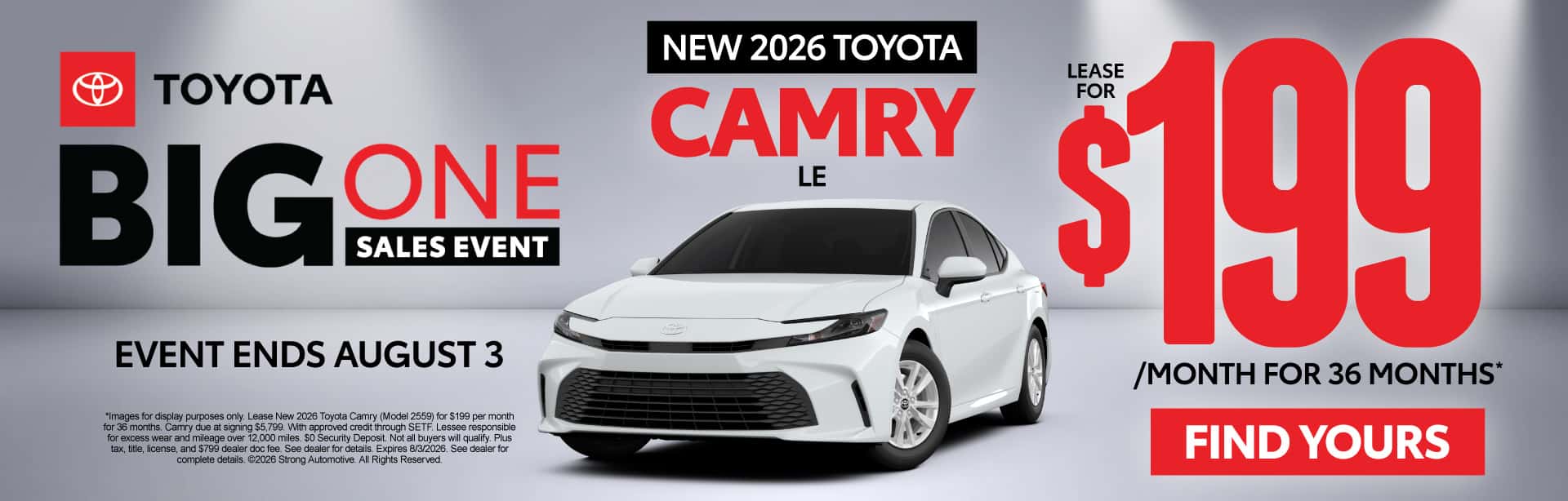 NEW 2026 TOYOTA CAMRY LE $199/mo for 36 months*
