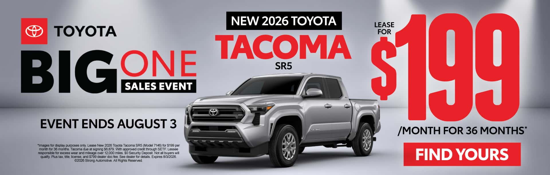 NEW 2026 TOYOTA TACOMA SR5 "$199/mo for 36 months* "