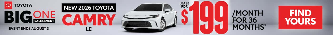 NEW 2026 TOYOTA CAMRY LE $199/mo for 36 months*