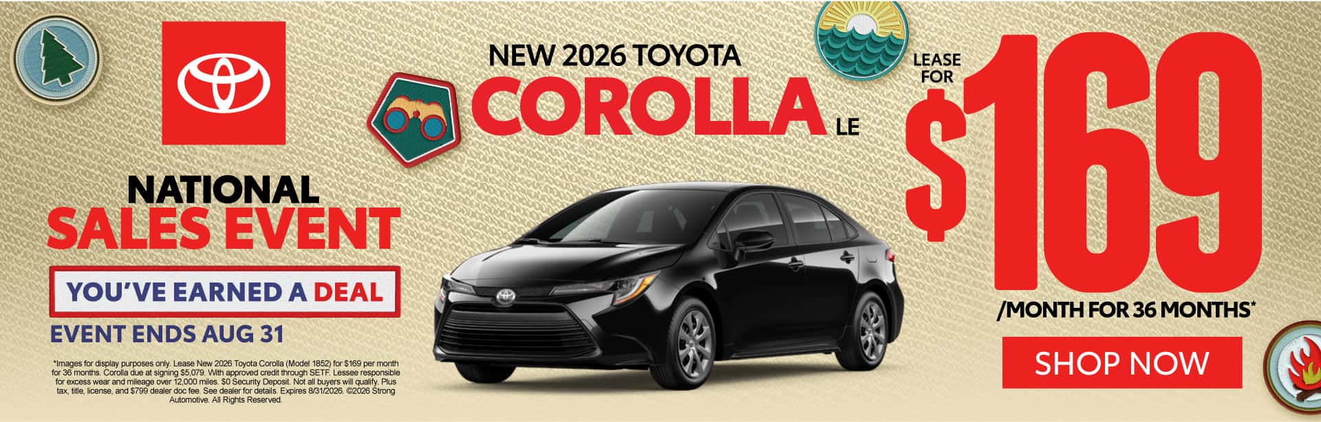 NEW 2026 TOYOTA COROLLA LE "$169/mo for 36 months* "