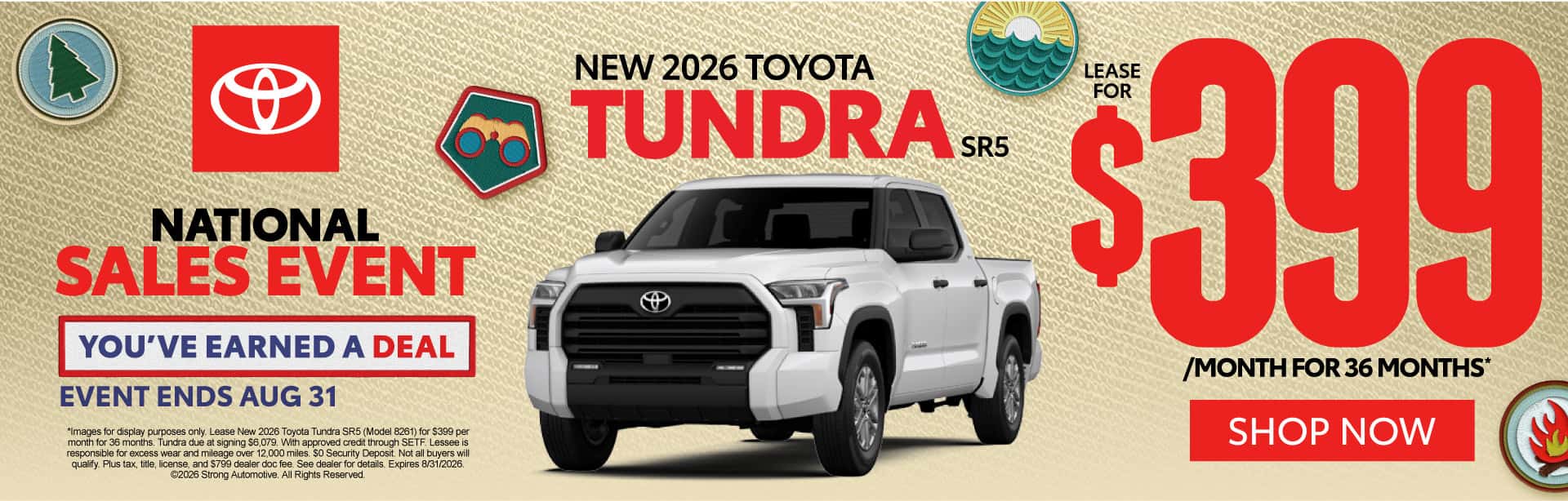 NEW 2026 TOYOTA TUNDRA SR5 "$399/mo for 36 months* "