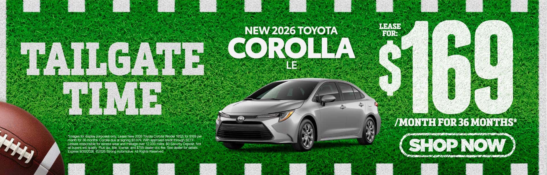 NEW 2026 TOYOTA COROLLA LE $169/mo for 36 months*
