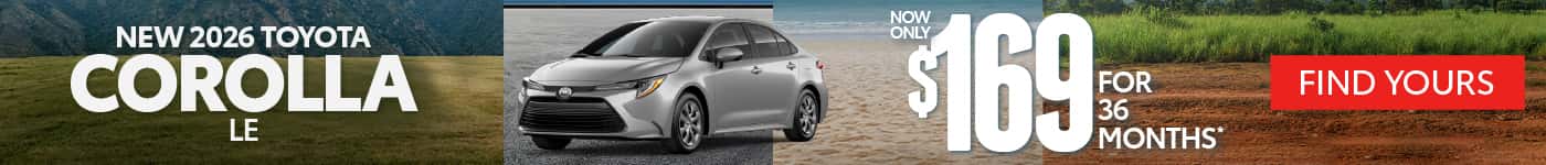 NEW 2026 TOYOTA COROLLA LE $169/mo for 36 months*