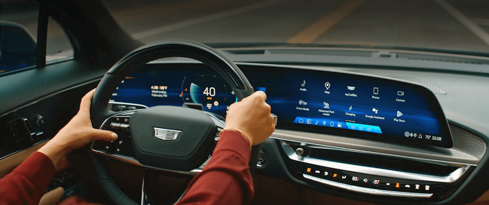 Cadillac Super Cruise system driving hands-free on the highway