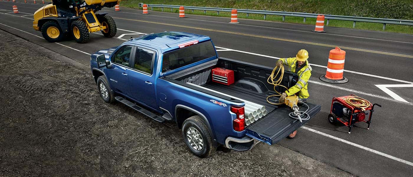 chevy truck on construction site