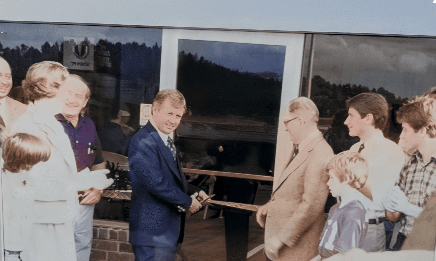 Charlie McElveen opening the store