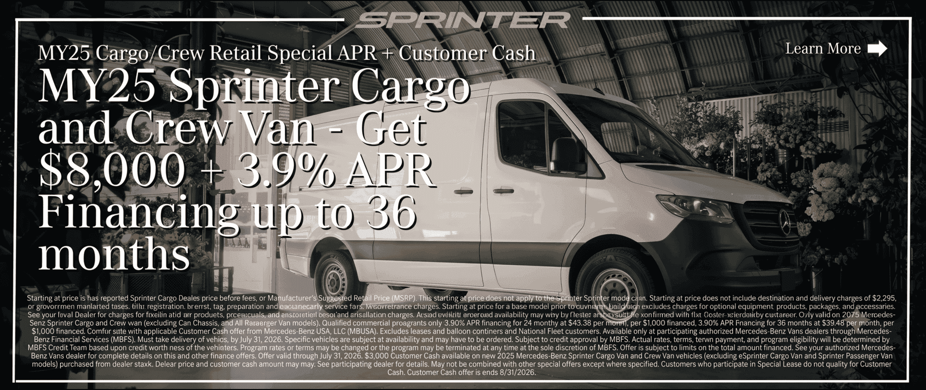 sprinter august 2026
