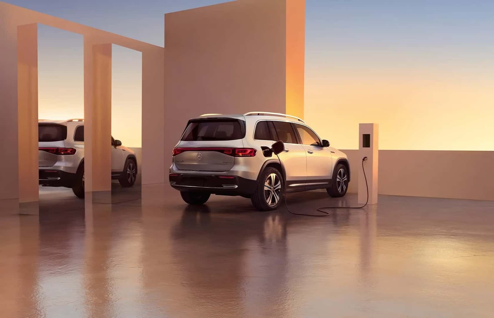 A photo of the rear of the Mercedes-Benz EQB SUV
