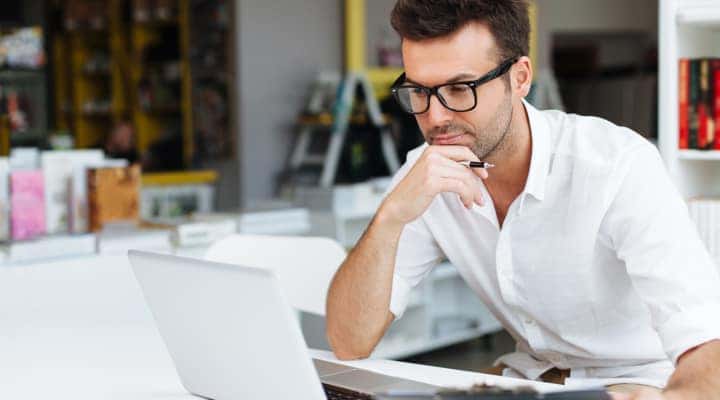 Man in White T-Shirt Shops Online