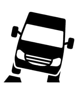 A graphic of a tilted recreational vehicle