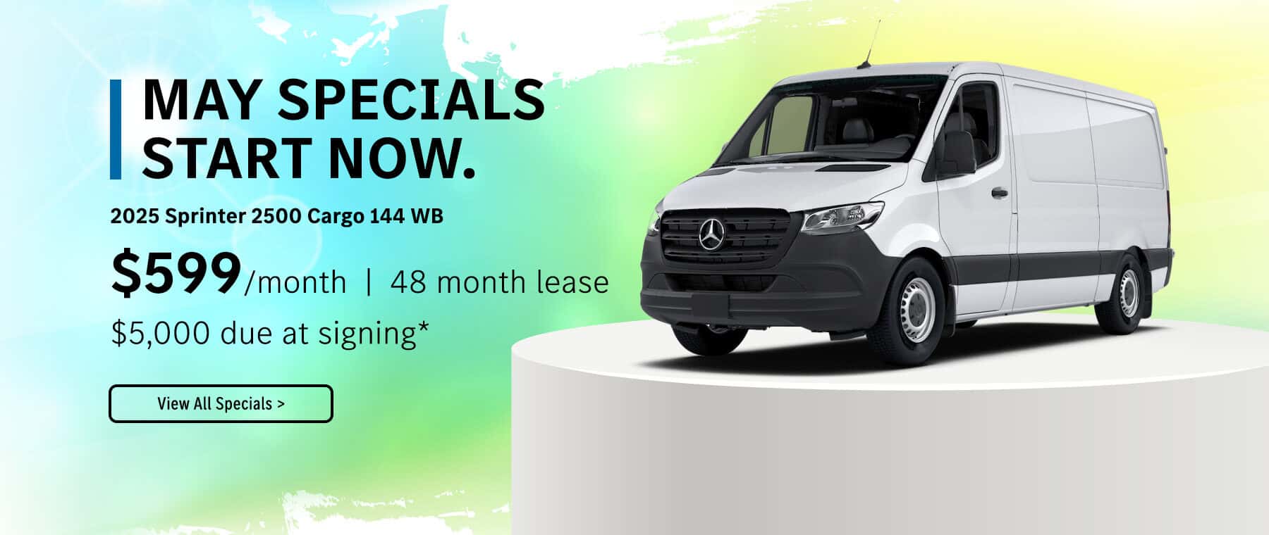 Mercedes-Benz white Sprinter lease May 2025 Maple Shade NJ