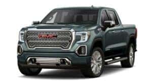 A grey 2021 GMC Sierra 1500 Denali is angled left.