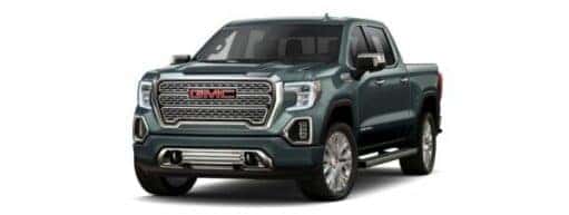 A grey 2021 GMC Sierra 1500 Denali is angled left.