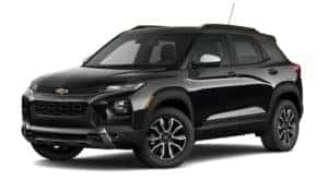 A black 2022 Chevy Trailblazer is angled left.