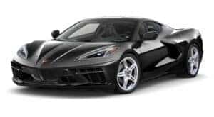 A black 2022 Chevy Corvette 1LT is angled left.