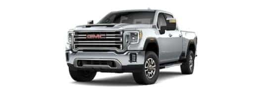 A grey 2022 GMC Sierra 2500HD is angled left.