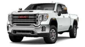 A white 2022 GMC Sierra 3500 HD SLT is angled left.