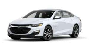A white 2022 Chevy Malibu RS is angled left.