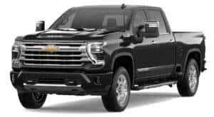 A black 2024 Chevy Silverado 2500 HD is shown angled left.