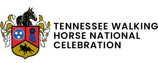 Tennessee Walking Horse National Celebration logo with a shield and horse to the left of the title text