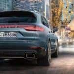 Rear view of the Porsche Cayenne on a city street