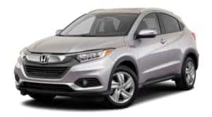 A silver 2020 Honda HR-V EX-L CUV is facing left.