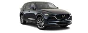 A black 2020 Mazda CX-5 is facing right.