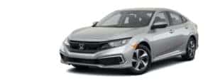 A silver 2021 Honda Civic is angled left.