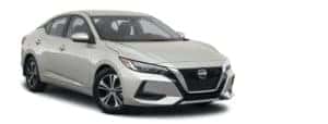 A silver 2021 Nissan Sentra is angled right.