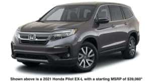A grey 2022 Honda Pilot EX-L is angled left.