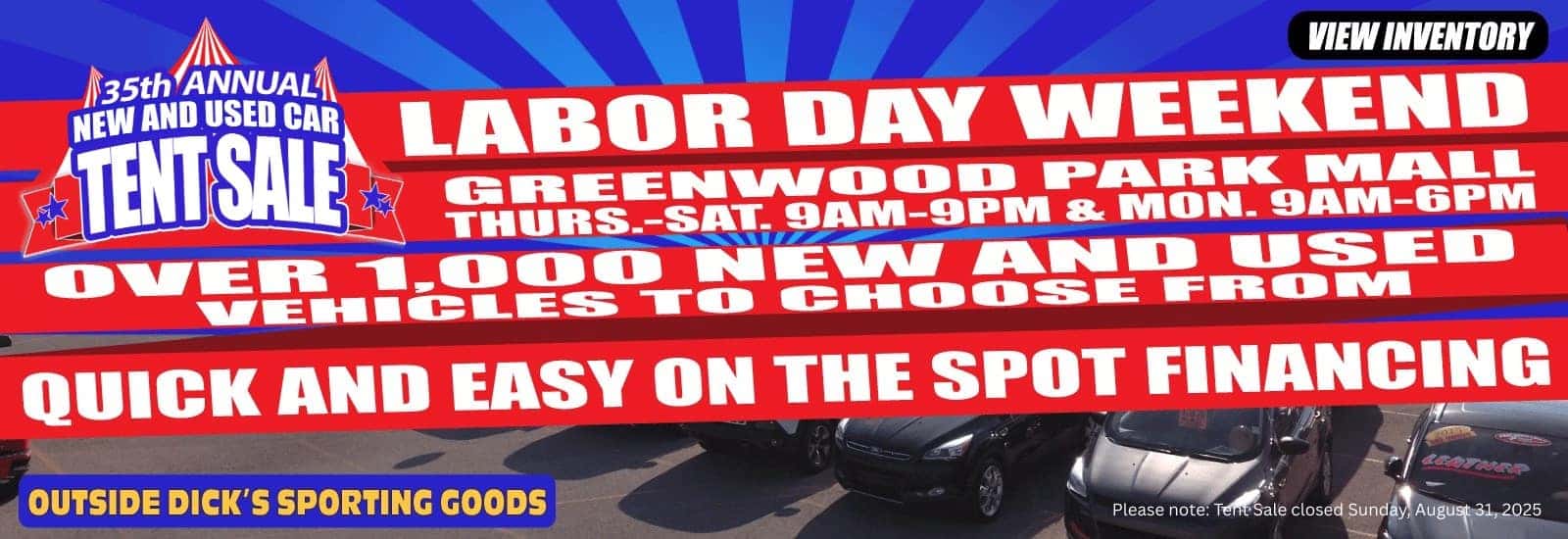 Ray Skillman 35th Annual Tent Sale Labor Day Weekend August 28 through September 1, 2025