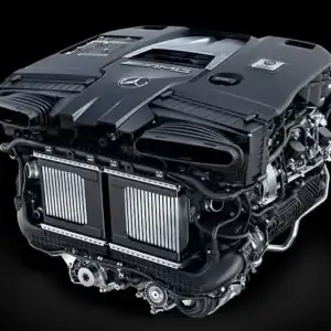 Handcrafted AMG 4.0L V8 biturbo engine with hybrid assist