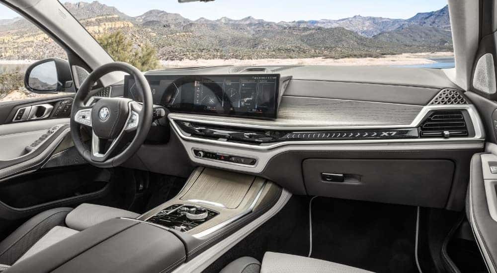 The white interior of a 2025 BMW X7 .