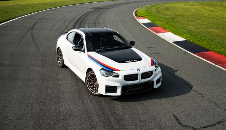 White BMW sports car
