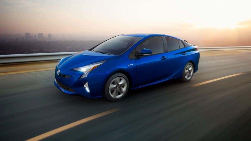 2019 Toyota Prius Blue on Highway