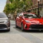 2019 Toyota Corolla Models Stopped at Crosswalk