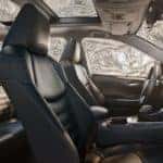2019 Toyota RAV4 Limited AWD interior in Black with panoramic glass roof