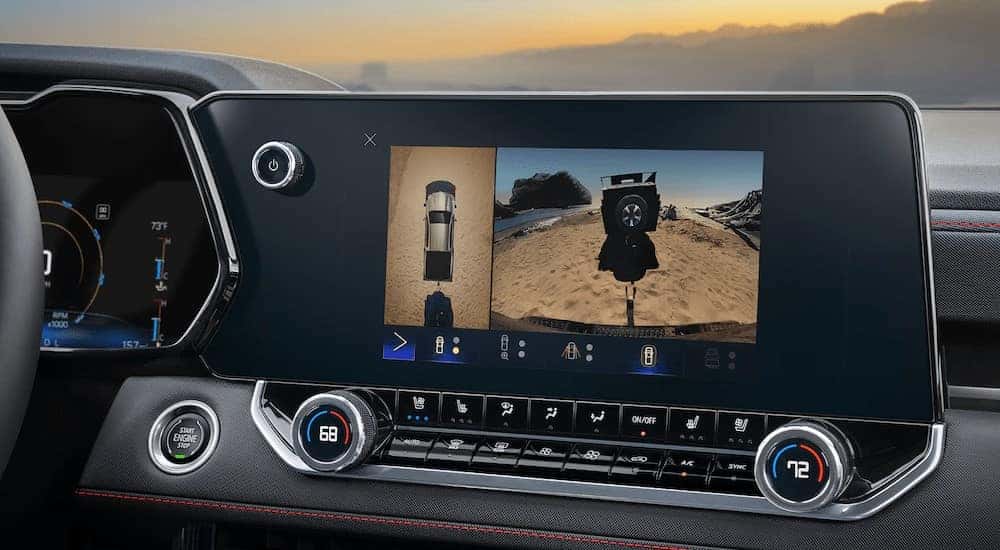 Close-up of an infotainment screen in a 2025 Chevy Colorado.