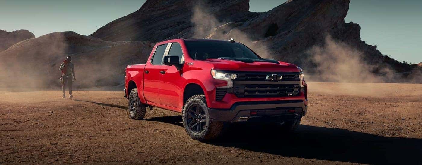 A used 2023 Chevy Silverado 1500 Trail Boss parked off-road