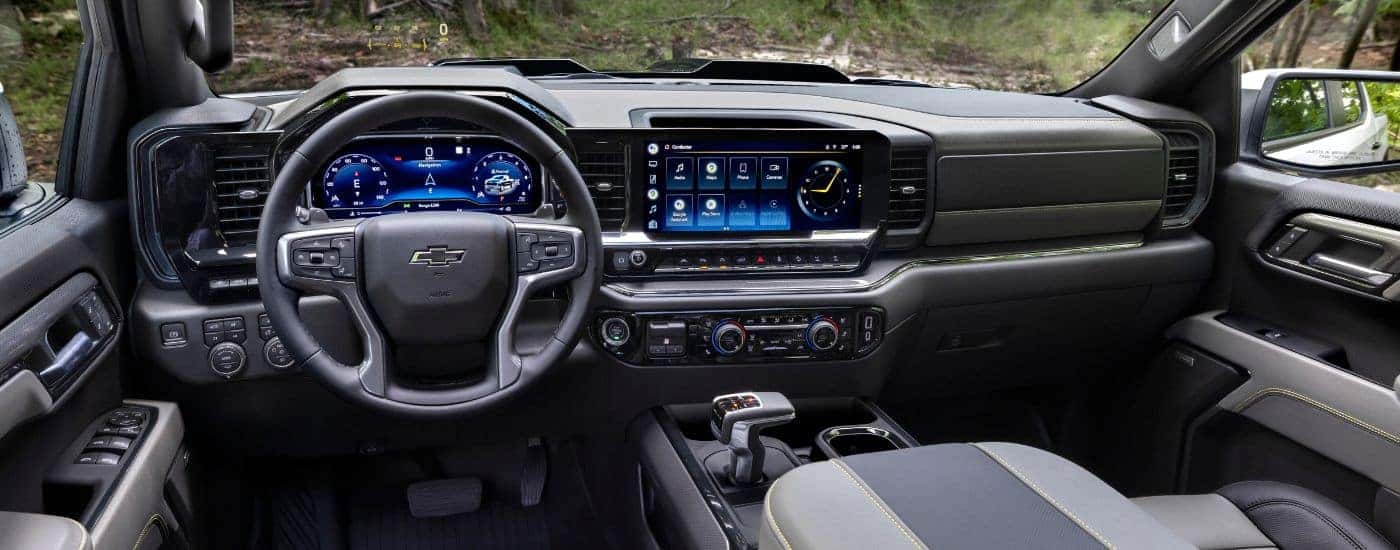 Infotainment and digital gauge cluster on a 2025 Chevy Silverado 1500 ZR2 Bison for sale in Clinton