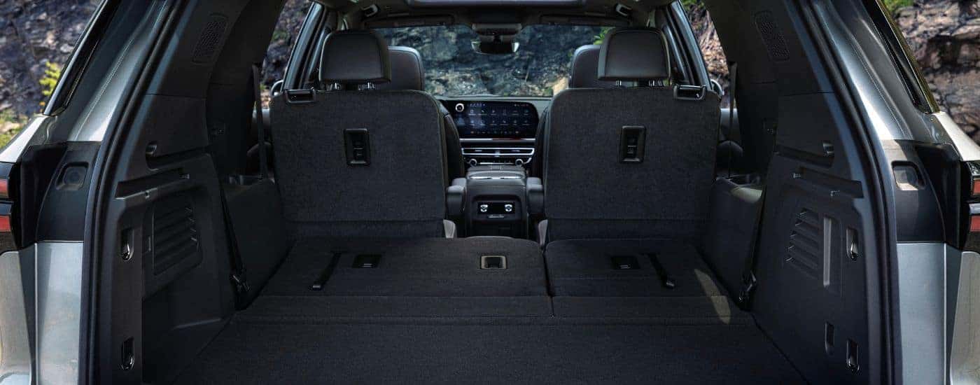 Trunk and seats inside a 2024 Chevy Traverse for sale