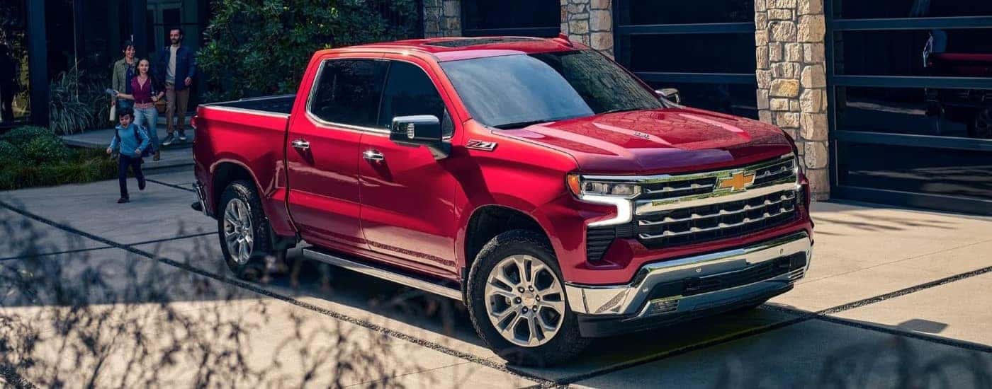 Red 2023 Chevy Silverado 1500 for sale near Powell parked after a test drive
